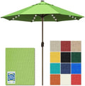 EliteShade USA 10-Year-Non-Fading 10ft Market Patio Umbrella, Commercial Grade Table Sun Umbrella with 80 Solar LED Lights, Crank Open, Windproof & UPF 50+ UV Protection for Garden, Deck, Pool, Backyard, No Tilt, Macaw Green by EliteShade