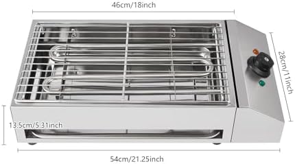 Electric Indoor Outdoor Barbecue Grill with Nonstick Griddle, Adjustable Temperature, Stainless Steel Drip Tray, Smokeless, Portable, Perfect for Party Cooking Home Commercial - Image 6