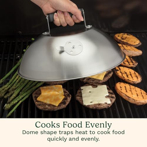Cuisinart 12.25" Melting Dome with Bonus Wire Rack, Stainless Steel Grill Dome with Vent for Steaming, Smoking & Melting Cheese, Ideal for BBQ, Griddles, and Outdoor Cooking - Image 5