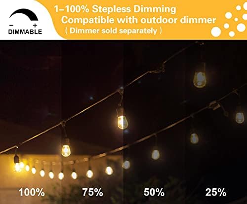 SUNTHIN 2 Pack 48FT Outdoor String Lights,Hanging Incandescent String Lights Commercial Grade Waterproof Patio Light Outside with Dimmable Connectable Edison Glass Bulbs for Bistro,Party,Holiday Decor - Image 3