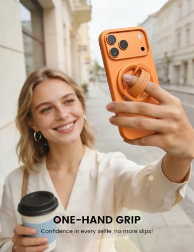 Lamicall Cosmic Orange Silicone Finger Loop Magnetic Phone Grip for MagSafe - Image 2