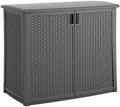 Suncast Lockable Outdoor Cabinet Storage for Patio, Garden and Backyard, 97 Gal, Cool Gray by Unknown