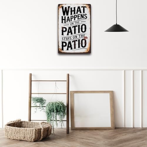 BEASTZHENG Metal Tin Sign Porch Rules Sign Outdoor Tin Plaque Porch Signs Wall Art Porch Rule Wall Decor Relax Rustic Vintage Tin Iron Hanging Gift for Farmhouse Porch Patio Door Decoration - Image 5