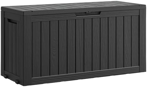 Outdoor Storage Waterproof Deck Box for Patio (80 Gallon, Black) by Unknown