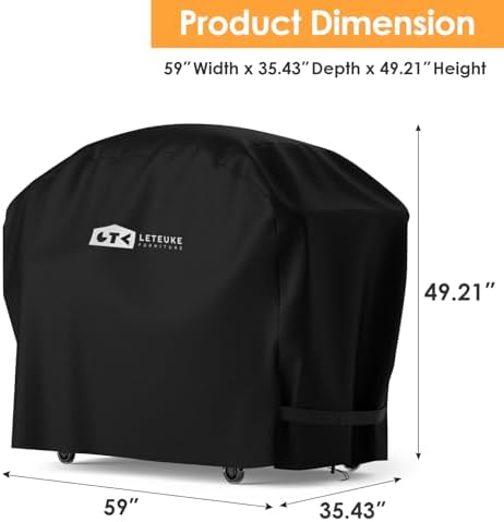 Leteuke Grill Cover for Outdoor Pizza Oven Table Stand Grill Cart - Image 3