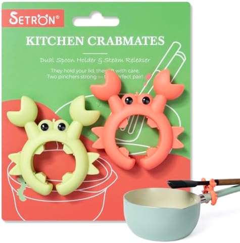 Crab Spoon Holder Funny Spoon Rest for Stove Top, Steam Releaser- Cooking Gadgets, Cooking Gifts, Cool Kitchen Gadgets, Cool Gifts, Cute Kitchen Accessories by Setron