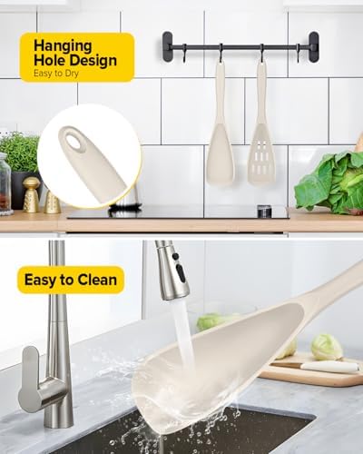 BUNDLEPRO Silicone Cooking Spoons for Nonstick Cookware, One-Piece, 2 Pack - Image 6