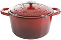 Crock-Pot Artisan 7-Quart Round Enameled Cast Iron Dutch Oven – Scarlet Red, Heavy-Duty Cookware for Slow Cooking, Baking, Roasting with Lid by Crock-PotBrand