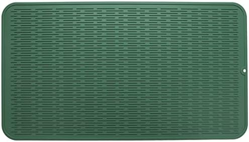 MicoYang Silicone Dish Drying Mat for Multiple Usage,Easy clean,Eco-friendly,Heat-resistant Silicone Mat for Kitchen Counter or Sink,Refrigerator or Drawer Liner Green 4XL 32 inches x 18 inches by MicoYang