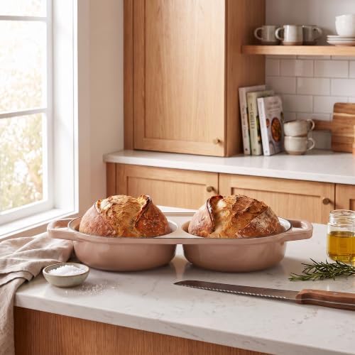 EDGING CASTING Enameled Cast Iron Double Bread Dutch Oven, Mocha - Image 7