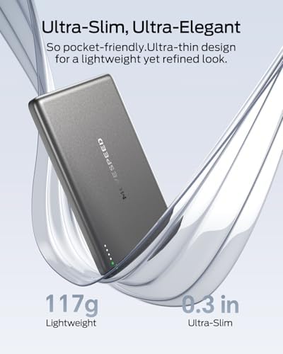 MOVE SPEED 0.3'' Ultra Slim MagSafe Portable Charger, 5,000mAh Battery Pack, Magnetic Power Bank with USB C Cable,Alloy Wireless Charger for iPhone 17 Pro Max/17 Air/16/15/14/13/12, Starry Gray - Image 3