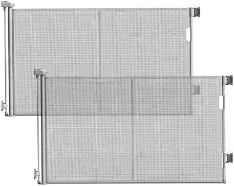 60" Wide Reinforced Retractable Baby Gates 2 Pack, Prevent Crawling Under by BabyPetSafetyGate