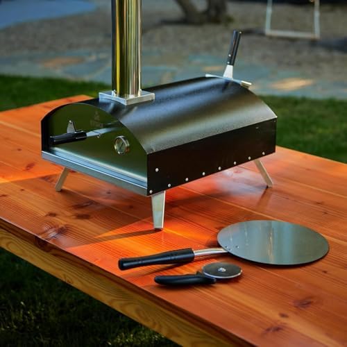 Stoke Wood Fired Outdoor Pizza Oven - Portable Stainless Steel Pizza Grill, Wood Pellet Outdoor Cooking Pizza Maker, Backyard Pizza Ovens For Authentic Stone Baked Pizzas - Black 13"inches - Image 3