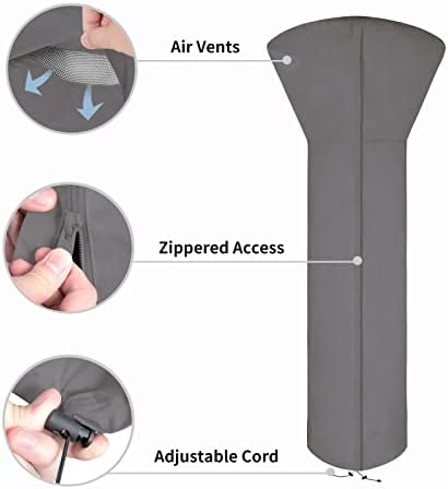Easy-Going Patio Heater Cover, 89"H x 33"D x 19"B, Grey - Image 4