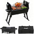 Flintex Portable Charcoal Grill, Dual Zone Rotisserie & Grill, Grill & Bag by FlintexGrills