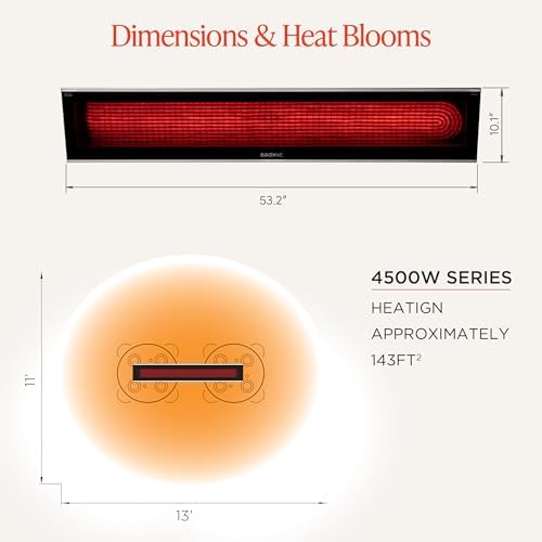Bromic Platinum Smart Heat 4500W Electric Patio Heater - Radiant Infrared, 208V, Black Finish - BH3622004 - Image 5