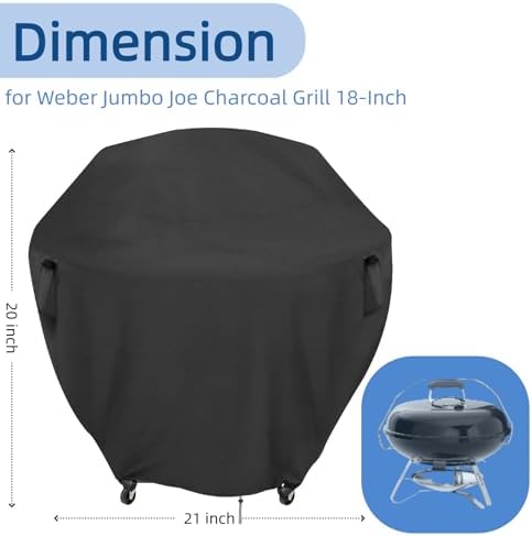 Mini Tabletop Gas Grill Cover for Weber Jumbo Joe Charcoal Grill 18‑Inch - Image 2