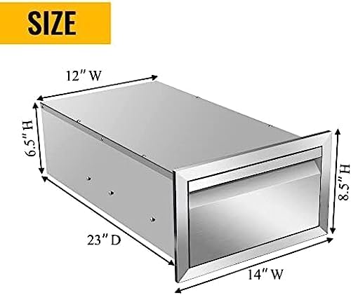Pull Out Trash Drawer, Lower Sliding Rails Stainless Steel Roll Out Trash Bin Pull Out Tray With Handle For Outdoor Kitchen BBQ Island Grill Station,Single Drawer - Image 2