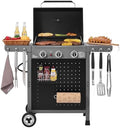 Royal Gourmet GL3001 3-Burner Gas Grill with Pegboard, Black & Cool Gray by RoyalGourmetCorp
