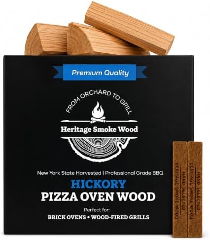 Hickory Pizza Oven Wood, 6" Kiln-Dried Hickory Hardwood by HeritageSmokeWood