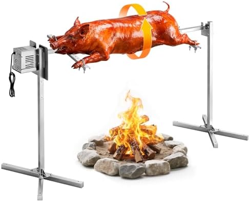 VEVOR Rotisserie Grill, 56in Electric Rotisserie Grill Kit 8 Level Height, BBQ Grills Rotisseries Kit with 132 lbs Load Capacity, Asador de Puerco, Stainless Steel Automatic Grilling Kits for Parties by VEVOR