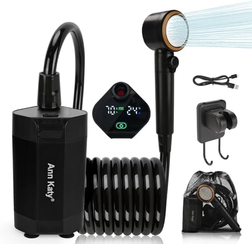 Ann Katy Portable Camping Shower Pump,Rechargeable Electric Outdoor Shower by AnnKaty