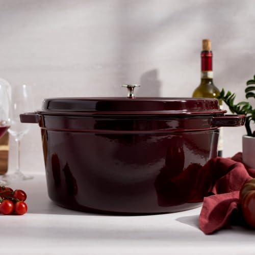 Staub Cast Iron 13.25-qt Round Cocotte - Grenadine, Made in France - Image 4