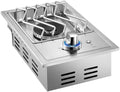 Single Grilling Side Burners for Outdoor Grill, 15,000BTU Natural Gas Side Burner, Sturdy 304 Stainless Steel, with Liquid Propane Kit, Drop-in Side Burner for Outdoor Kitchen BBQ Island by Livory