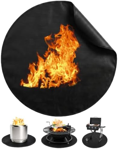 SheeChung Fire Pit Mat Round 42'' for Solo Stove Bonfire,Oilproof Grill Mat by SheeChung