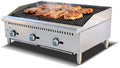 36" Commercial Natural Gas Charbroiler Grill, 3 Burner Countertop Gas Grill, 105,000 Total BTU (3x35,000 BTU), Durable Cast Iron Grates by Wtecom