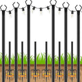 AHRLHR 6 Pack String Light Poles, Outdoor String Light Pole 10 ft Forked Metal Light Pole with Adjustable Outdoor Light Stand, Deck, Backyard, Garden, Wedding, Rustproof and Sturdy with Hooks. by Unknown