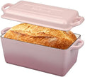 EDGING CASTING Enameled Cast Iron Dutch Oven, Oblong Bread Oven for Sourdough Bread Baking, Baking Pan, Dual Handles, Oven Safe, 4 Quart, Pink by EDGINGCOOKWARE