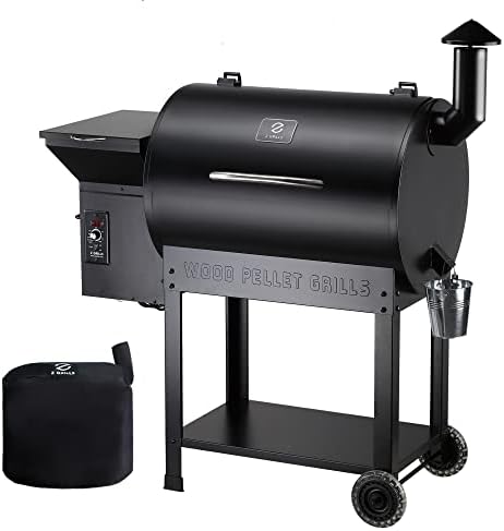 Z GRILLS ZPG-7002B Pellet Smoker Grill with PID Control, Rain Cover, 700 sq. in Cooking Area for Outdoor BBQ, Black by ZGRILLS