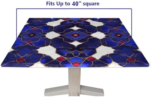 Card Tablecloth, Moroccan Trellis Pattern Printed on Fade Resistant Outside Table Cover Weather Proof, Use for Weddings Baby Showers Events, Fit for 40" x 40" Square Tables - Image 5