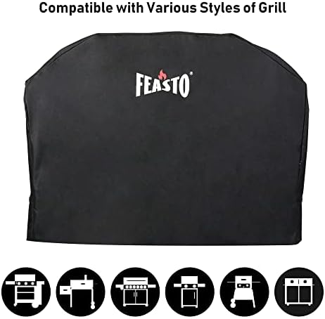 Feasto 55 inch Heavy Duty BBQ Grill Cover for Outdoor Grill - Image 5