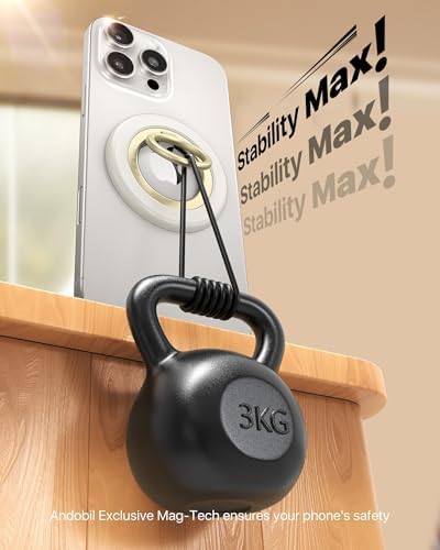 andobil 2026 3rd Gen Stability Magnetic Phone Ring Grip for MagSafe, White - Image 3