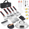 VIKEYHOME Griddle Accessories Kit, 28 Pcs Flat Top Grill Accessories Set for Blackstone, Professional Grill BBQ Spatula Set with Basting Cover, Spatula, Scraper, Bottle, Tongs, Egg Ring by VIKEYHOME