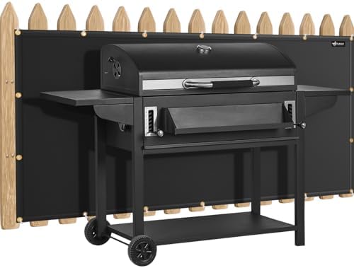 FLASLD Heavy Duty Fireproof Fence Cover and Screen Protect Deck Railing from Grill Heat, Balcony Privacy Screen Cover, Apartment Railing, Waterproof Windscreen (3'x6') by FLASLD
