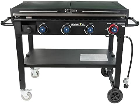 Razor Griddle 4-Burner Portable Outdoor Flat-Top Griddle with Foldable Prep Shelves, 37" Propane Gas Grill by RAZOR
