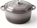 Miereirl 6 Quart Enameled Dutch Oven Pot with Lid, Cast Iron Dutch Oven with Dual Handles for Bread Baking, Cooking, Non-stick Enamel Coated Cookware, Grey by Miereirl