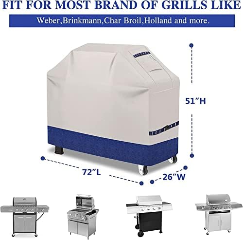 72 Inch Heavy Duty Grill Cover Waterproof for Weber Genesis BBQ Cover,Navy - Image 2