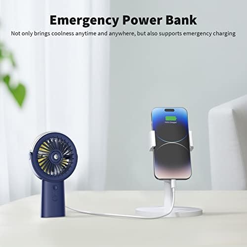 Otlonpe Handheld Misting Fan Portable, Small Personal Hand Held Rechargeable Mist Fan Water Spray, 4000mAh Battery Operated Hand Mister Fans 3-Speed, 4-15 Hrs Runtime for Travel Home Office Outdoor - Image 4