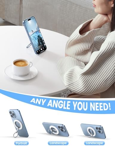 Lamicall Magnetic Phone Ring Grip Stand, Stable Dual-Hinge for MagSafe - Image 4