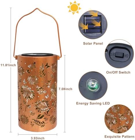 BSGlobal Colorful Sunflower Solar Lanterns Outdoor Hanging Lights - Image 5