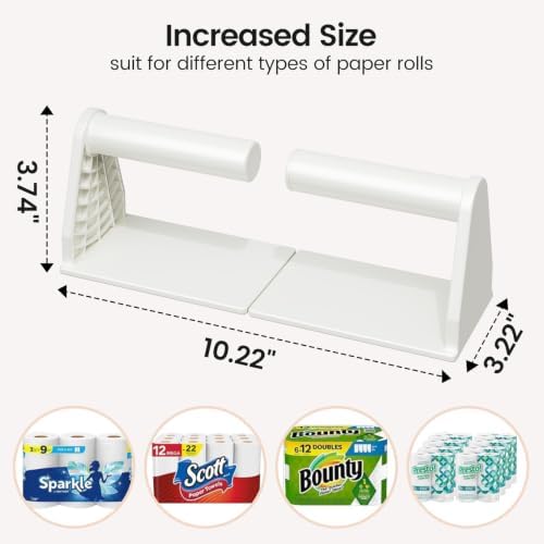Magnetic Paper Towel Holder, Adjustable No-Drill Paper Towel Holder, White - Image 4