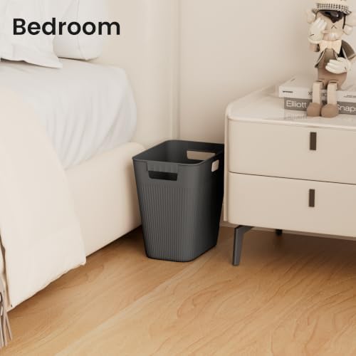 JOYMOOP Slim Trash Can 5-Pack, 2.2 Gallon Plastic Wastebasket for Bathroom, Bedroom, Office, Kitchen with 4 Rolls Bags, Black - Image 6