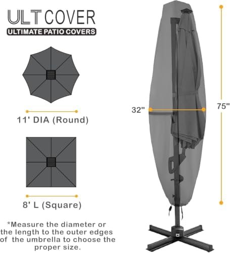 ULTCOVER Waterproof Clear Top Outdoor Umbrella Cover - Image 3
