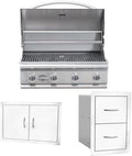 Bullet by Bull Stainless Steel Outdoor Kitchen Grill Set - Built-In Liquid Propane Grill -BBQ Kitchen Island Bundle - Includes 4 Burner Grill, Double Access Door & Double Storage Drawer by Unknown