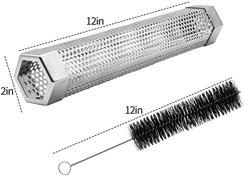 Pellet Smoker Tube, 1 Pack 12'' Smoker Tube with Brush, Premium Stainless Steel, 5 Hours of Billowing Smoke Tube Smoker for All Grill, Smoker, Cold/Hot Smoking - Image 5