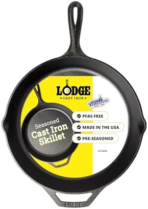 Lodge Pre-Seasoned Cast Iron Skillet, PFAS-Free, 12 Inches by Lodge